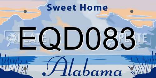 EQD083 Alabama License Plate