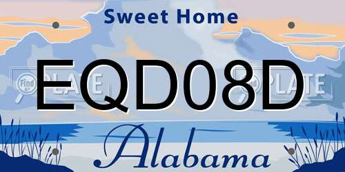 EQD08D Alabama License Plate