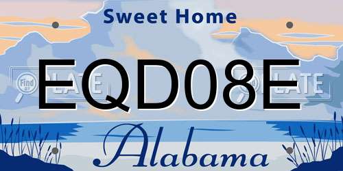 EQD08E Alabama License Plate