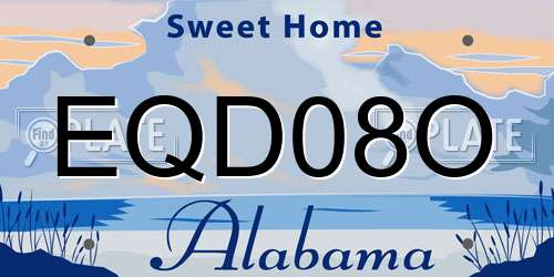 EQD08O Alabama License Plate
