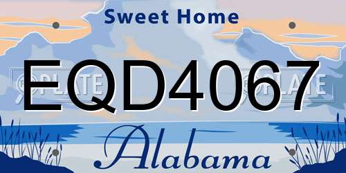 EQD4067 Alabama License Plate