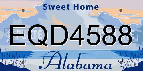 EQD4588 Alabama License Plate