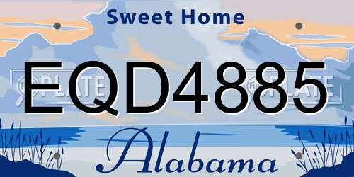 EQD4885 Alabama License Plate