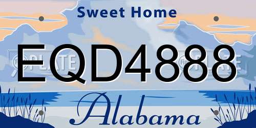 EQD4888 Alabama License Plate