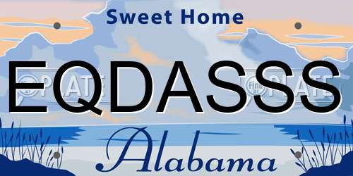 EQDASSS Alabama License Plate