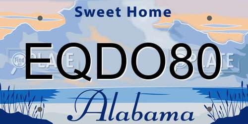 EQDO80 Alabama License Plate