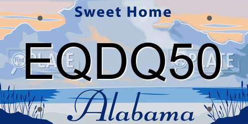 EQDQ50 Alabama License Plate