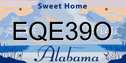 EQE39O Alabama License Plate