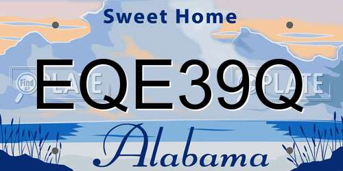 EQE39Q Alabama License Plate
