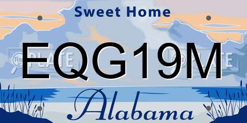 EQG19M Alabama License Plate
