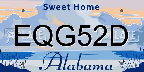 EQG52D Alabama License Plate