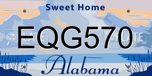 EQG570 Alabama License Plate