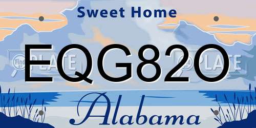 EQG82O Alabama License Plate