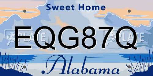 EQG87Q Alabama License Plate