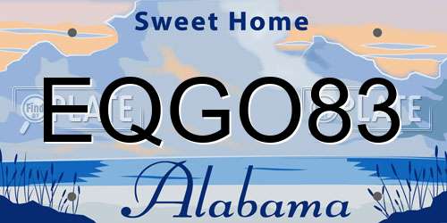 EQGO83 Alabama License Plate