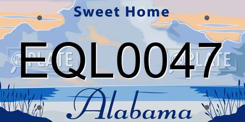 EQL0047 Alabama License Plate