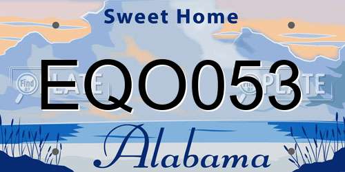 EQO053 Alabama License Plate