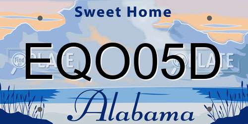 EQO05D Alabama License Plate