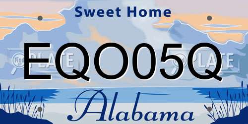 EQO05Q Alabama License Plate