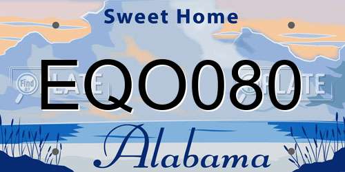 EQO080 Alabama License Plate