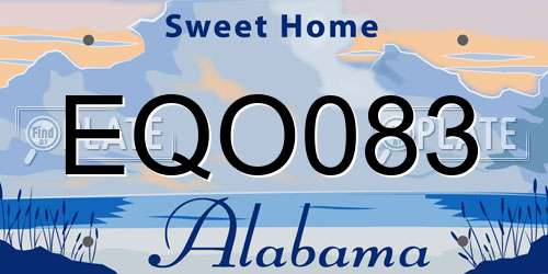 EQO083 Alabama License Plate