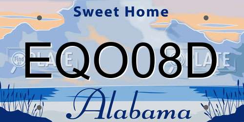 EQO08D Alabama License Plate