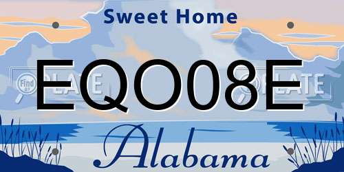 EQO08E Alabama License Plate