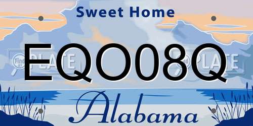 EQO08Q Alabama License Plate