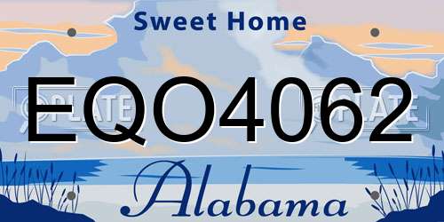 EQO4062 Alabama License Plate