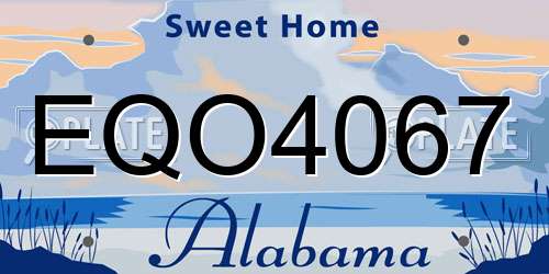EQO4067 Alabama License Plate