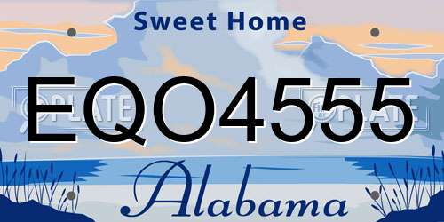 EQO4555 Alabama License Plate