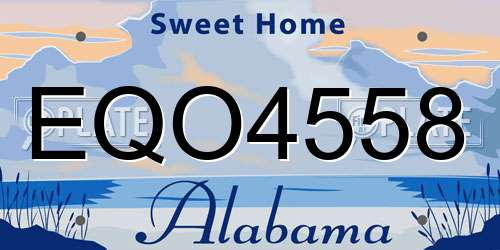 EQO4558 Alabama License Plate