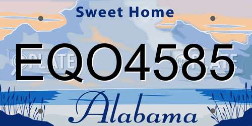 EQO4585 Alabama License Plate