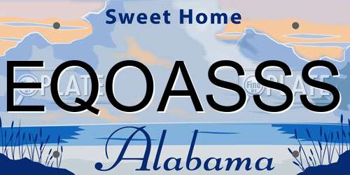 EQOASSS Alabama License Plate