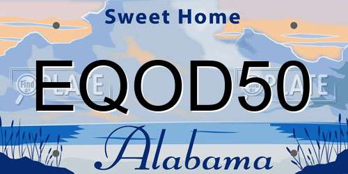 EQOD50 Alabama License Plate
