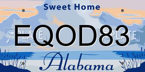 EQOD83 Alabama License Plate