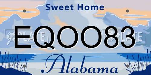 EQOO83 Alabama License Plate