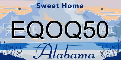 EQOQ50 Alabama License Plate