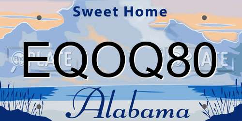 EQOQ80 Alabama License Plate