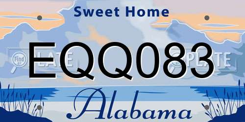 EQQ083 Alabama License Plate