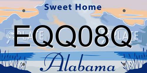 EQQ08Q Alabama License Plate