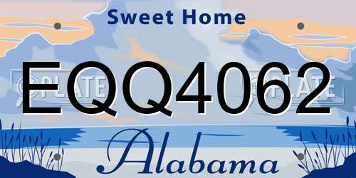 EQQ4062 Alabama License Plate
