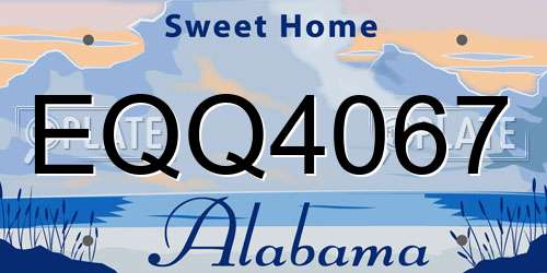 EQQ4067 Alabama License Plate
