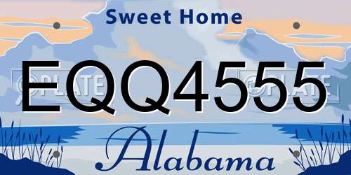 EQQ4555 Alabama License Plate