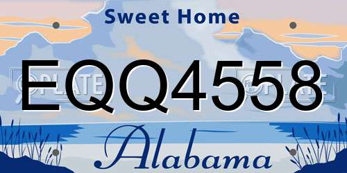 EQQ4558 Alabama License Plate