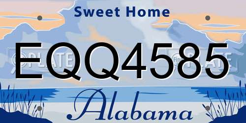 EQQ4585 Alabama License Plate