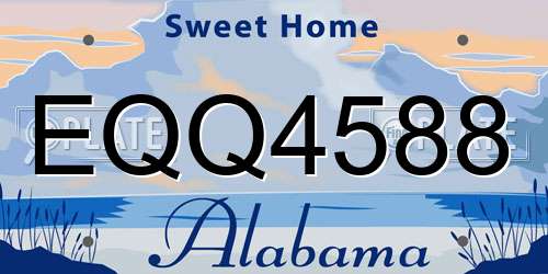 EQQ4588 Alabama License Plate