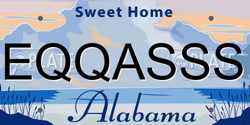 EQQASSS Alabama License Plate