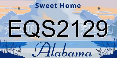 EQS2129 Alabama License Plate