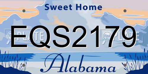 EQS2179 Alabama License Plate